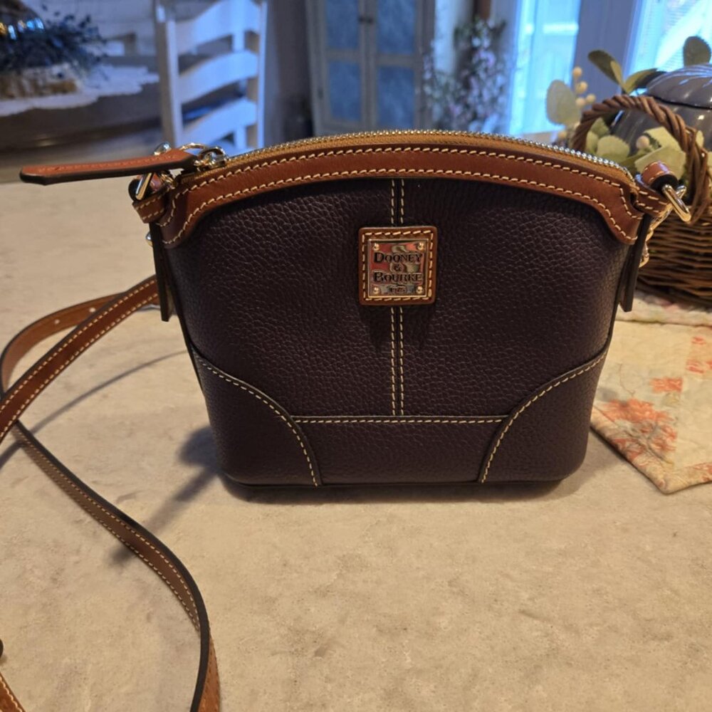 Dooney & Bourke Mini Domed Crossbody - Pebbled Leather - Purple